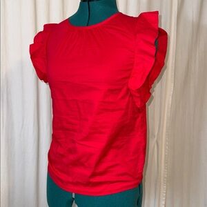 Kate Spade Women’s Red Ruffle Sleeve Blouse Size S